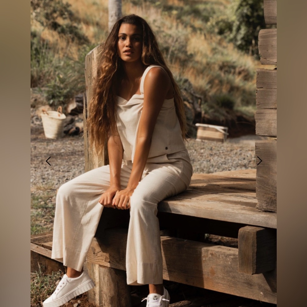 Roxy Bone White Ankle Pants  Design XL